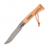 Нож OPINEL №7, нержавеющая сталь, рукоять из бука, с кожаным темляком