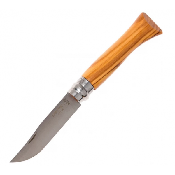 Нож OPINEL №8, нержавеющая сталь, рукоять оливковое дерево